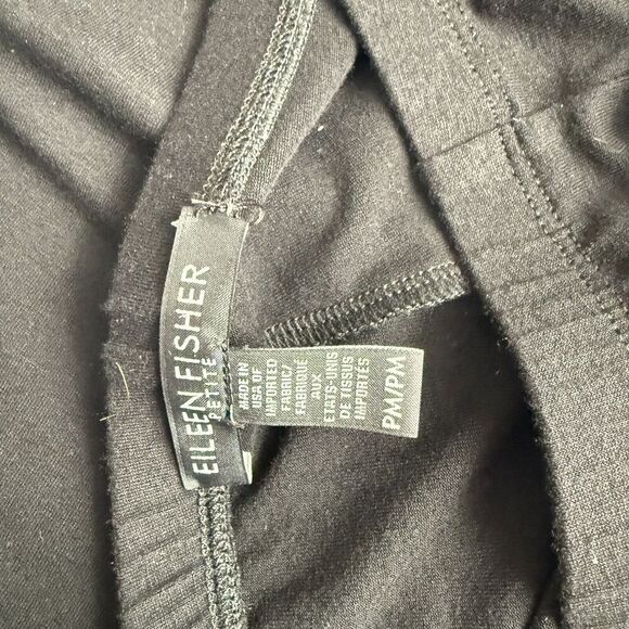 Eileen Fisher Leggings Black Viscose Blend Size Medium Petite Career Comfy - Picture 8 of 9